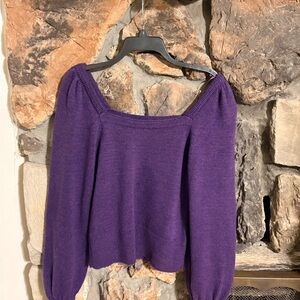 Anthropologie Purple Off-the-Shoulder Sweater